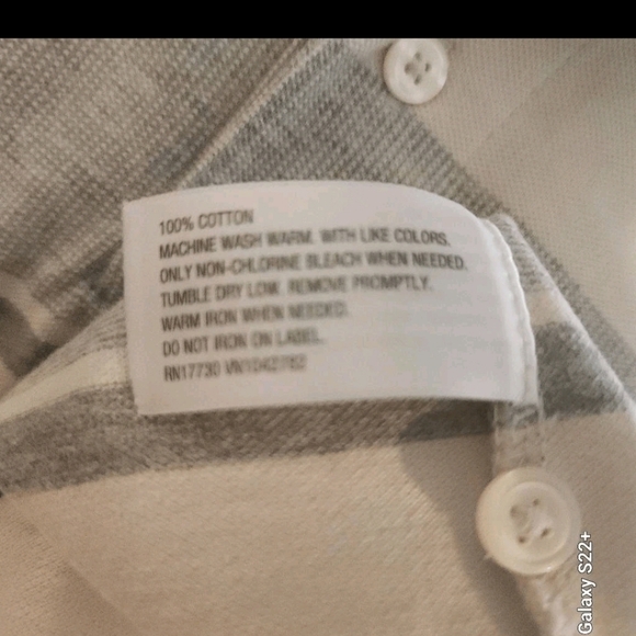 M57 Merona Ultimate Classic Fit No Roll Collar Cream Gray Striped Polo Shirt NWT - Picture 7 of 7